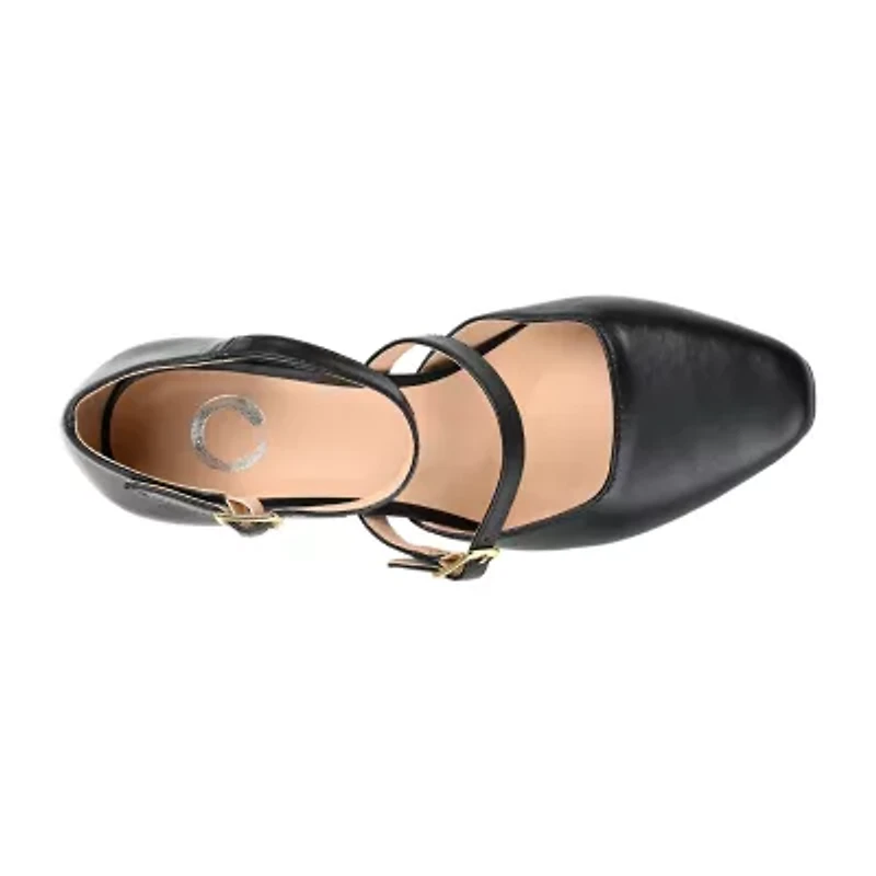 Journee Collection Isadorah-Wd Womens Square Closed Toe Block Heel Pumps