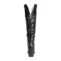 Journee Collection Womens Therese Wide Calf Stacked Heel Riding Boots