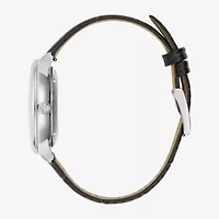 Bulova Automatic Mens Automatic Black Leather Strap Watch 96b441