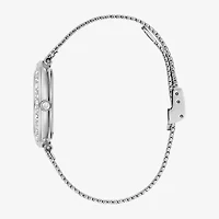 Bulova Crystal Womens Crystal Accent Silver Tone Stainless Steel Strap Watch 96l329