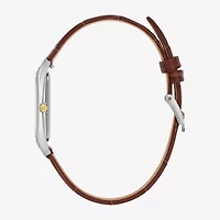 Bulova Mens Brown Leather Strap Watch 98b430