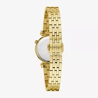 Bulova Diamond Womens Diamond Accent Gold Tone Stainless Steel Bracelet Watch 97p173