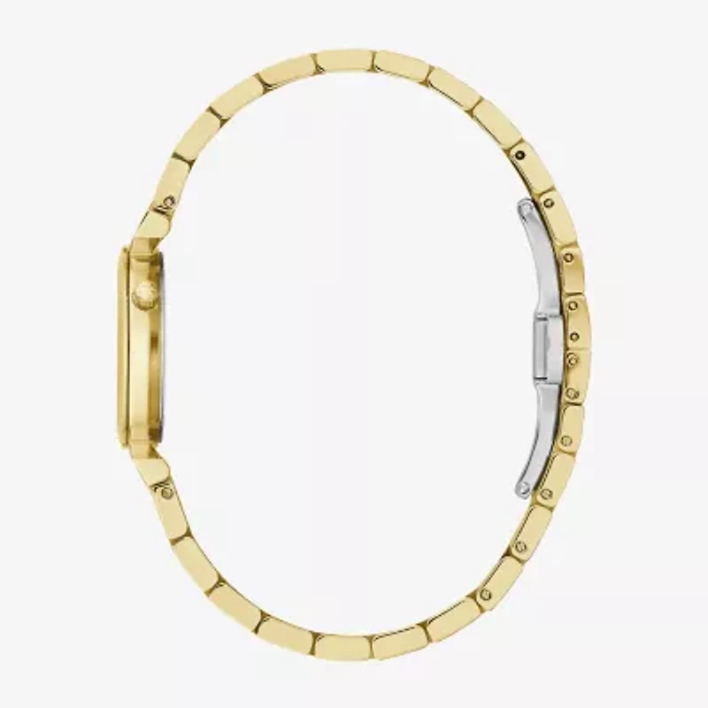 Bulova Diamond Womens Diamond Accent Gold Tone Stainless Steel Bracelet Watch 97p173