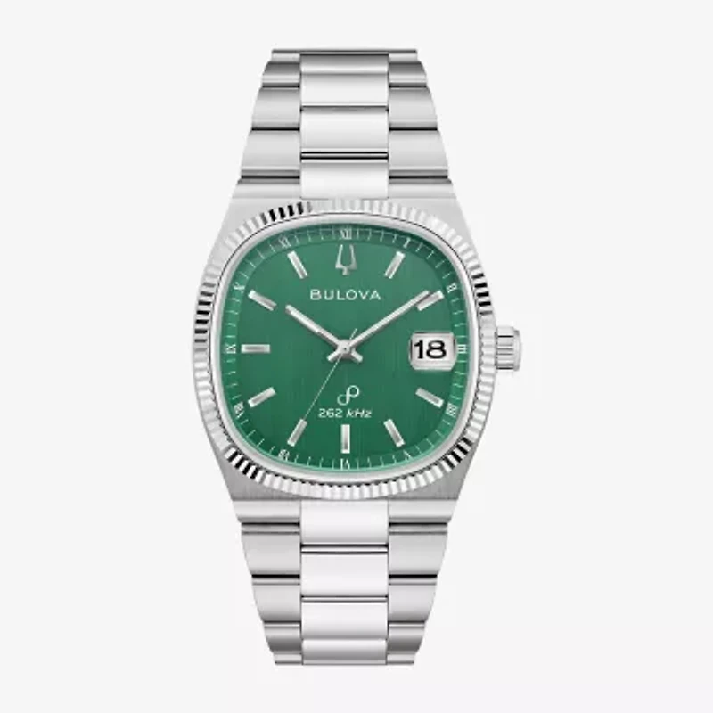 Bulova Mens Silver Tone Stainless Steel Bracelet Watch 96b439