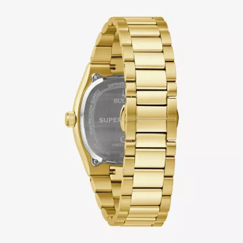 Bulova Mens Gold Tone Stainless Steel Bracelet Watch 97b223