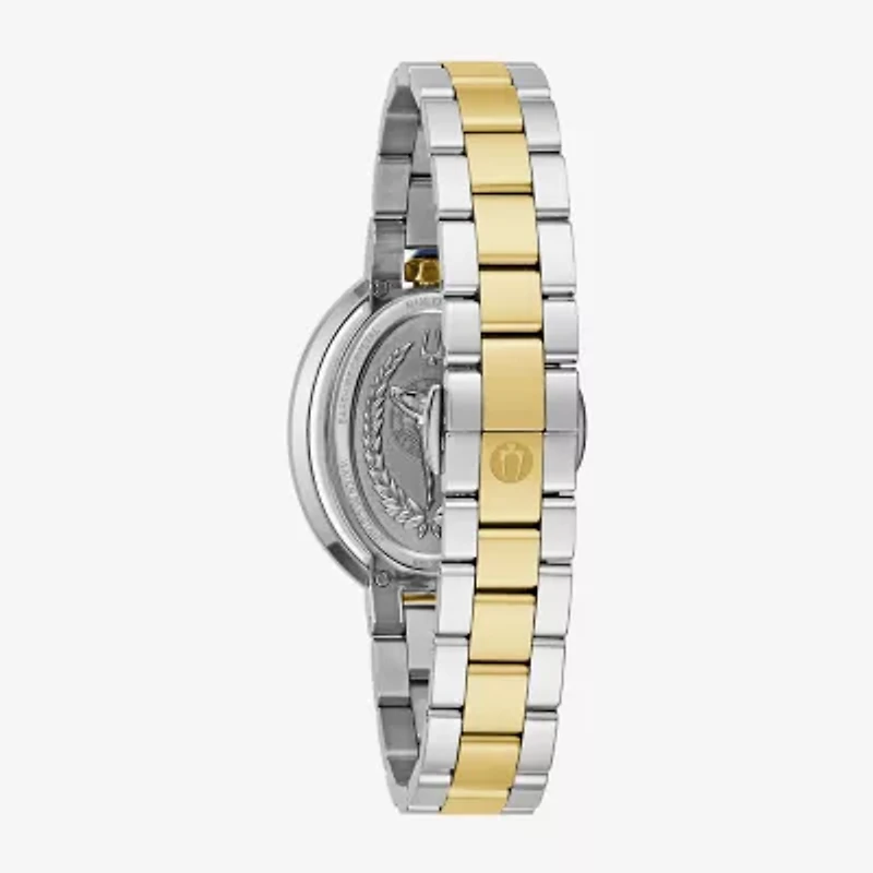 Bulova Womens Two Tone Stainless Steel Bracelet Watch 98l320