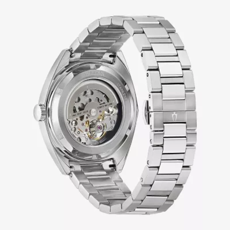 Bulova Automatic Mens Automatic Silver Tone Stainless Steel Bracelet Watch 96a292
