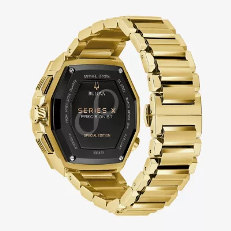 Bulova Mens Gold Tone Stainless Steel Bracelet Watch 98b429