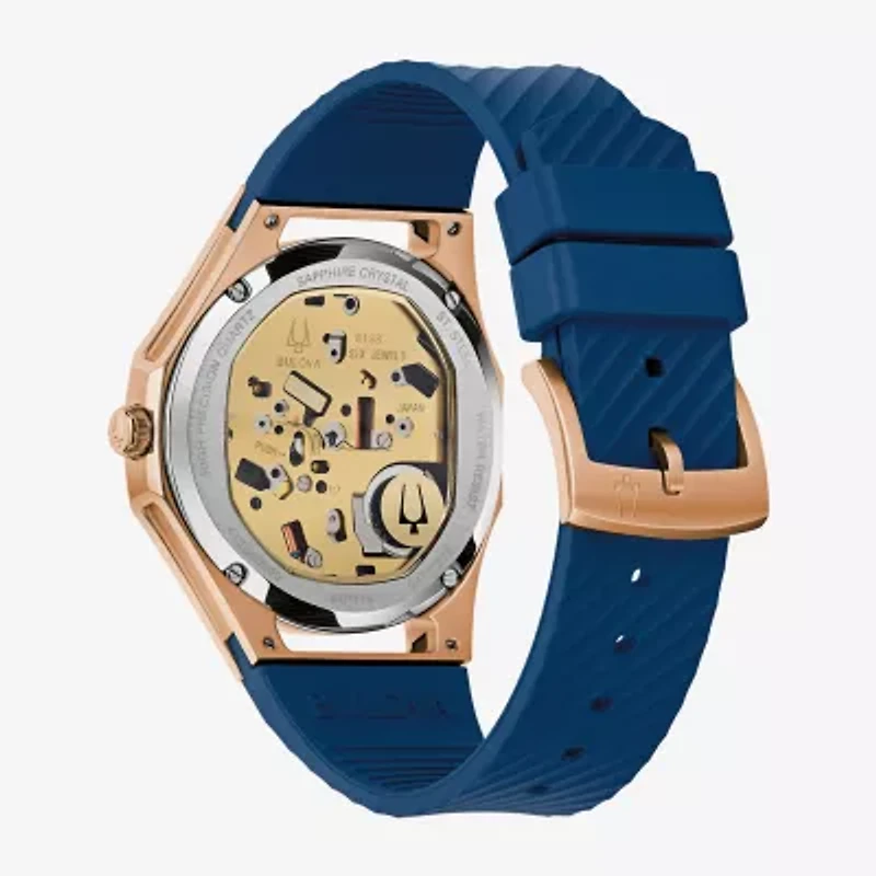 Bulova Marc Anthony Womens Blue Leather Strap Watch 97p174