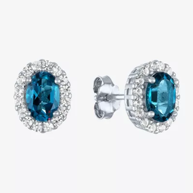 Womens Genuine Blue Topaz Sterling Silver -pc. Jewelry Set