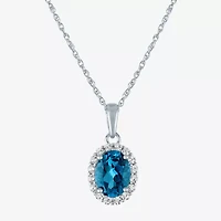 Womens Genuine Blue Topaz Sterling Silver -pc. Jewelry Set