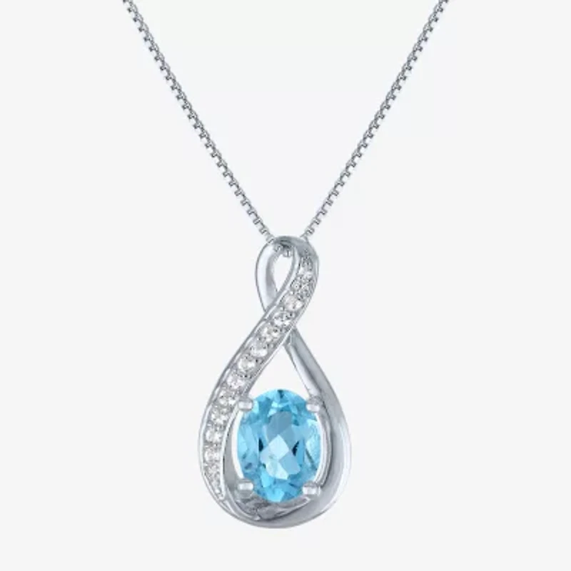 Womens Genuine Blue Topaz Sterling Silver 2-pc. Jewelry Set