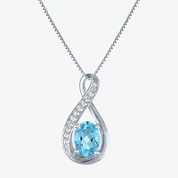 Womens Genuine Blue Topaz Sterling Silver 2-pc. Jewelry Set
