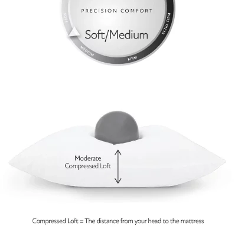 Fieldcrest Luxury Down Chamber Soft/Medium Support Pillow