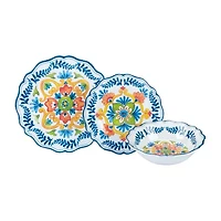Certified International Flores 12-pc. Melamine Dinnerware Set