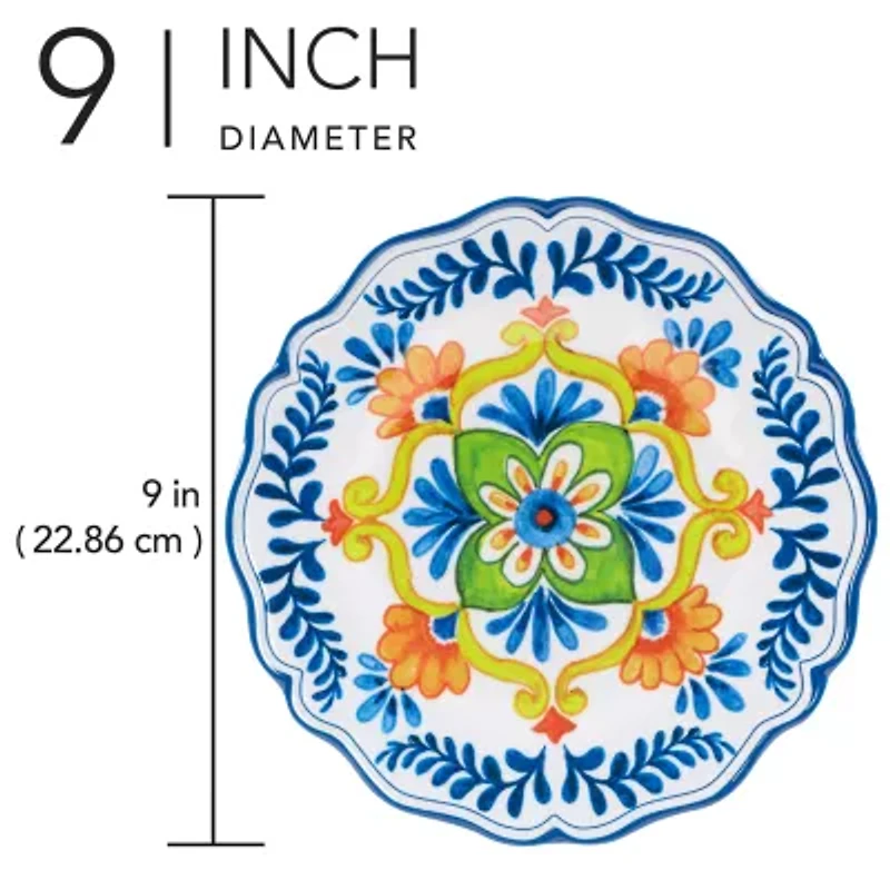Certified International Flores 4-pc. Melamine Salad Plate