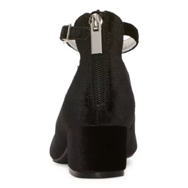 Christie & Jill Layla Girls Round Closed Toe Block Heel Pumps