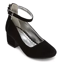 Christie & Jill Layla Girls Round Closed Toe Block Heel Pumps