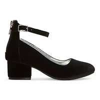 Christie & Jill Layla Girls Round Closed Toe Block Heel Pumps