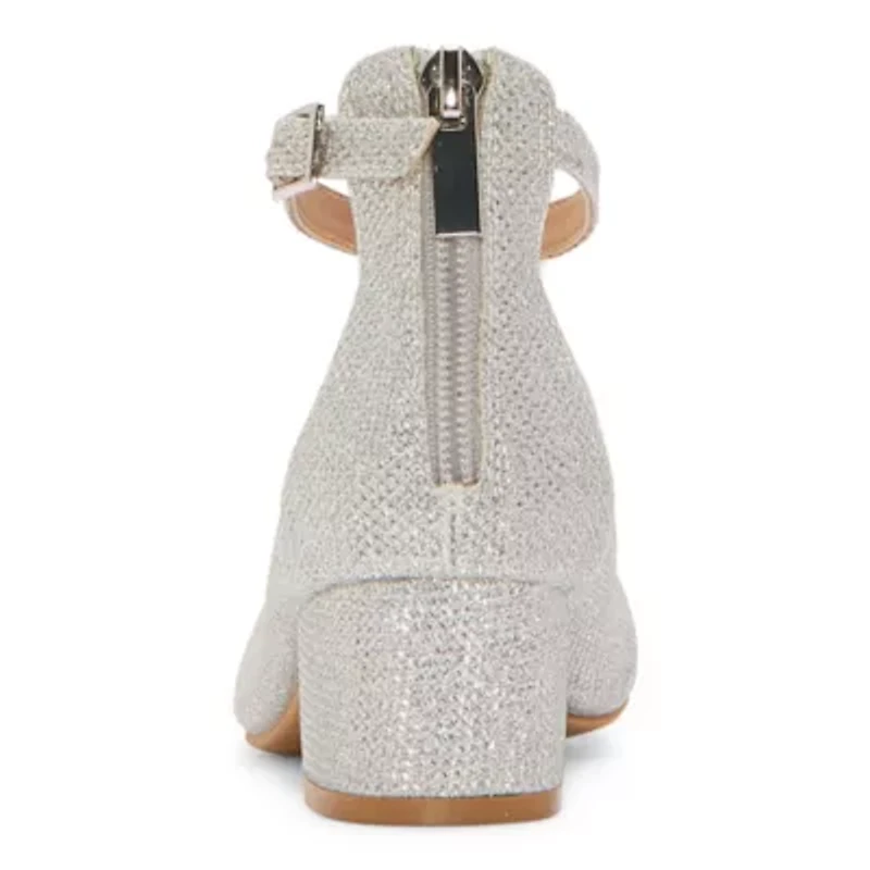 Christie & Jill Layla Girls Round Closed Toe Block Heel Pumps