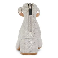 Christie & Jill Layla Girls Round Closed Toe Block Heel Pumps