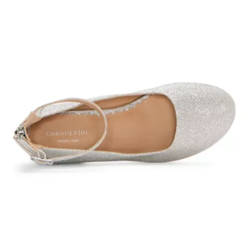 Christie & Jill Layla Girls Round Closed Toe Block Heel Pumps