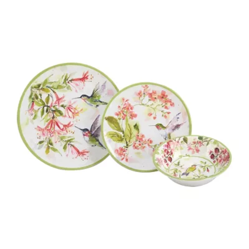 Certified International Hummingsbirds 12-pc. Melamine Dinnerware Set