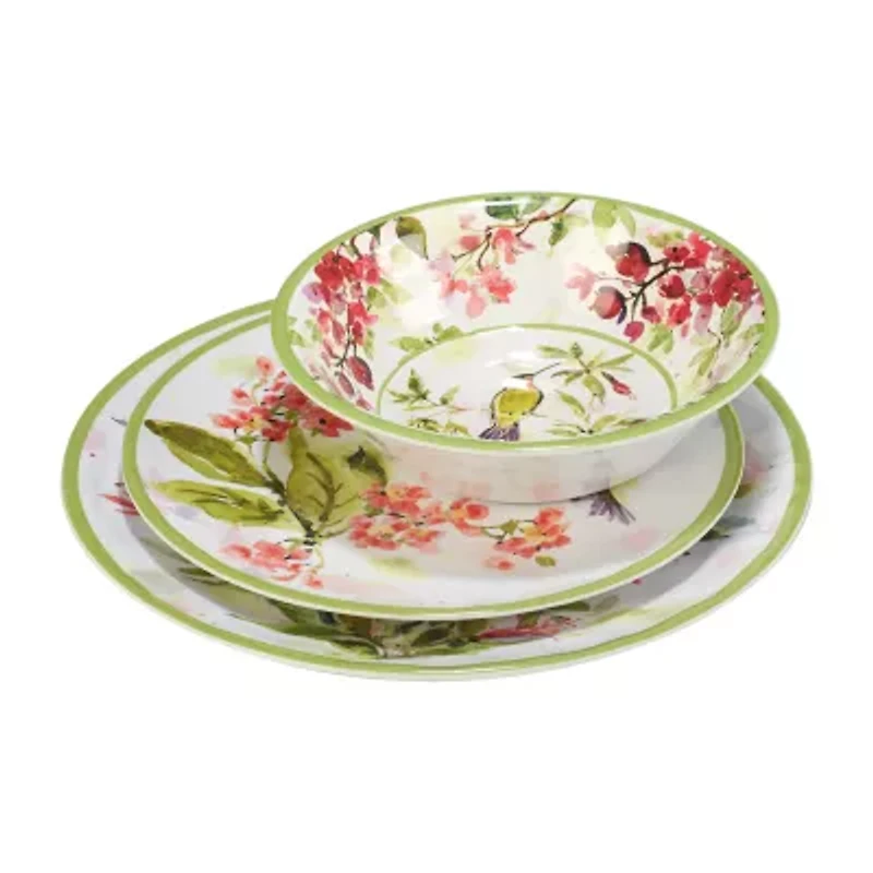 Certified International Hummingsbirds 12-pc. Melamine Dinnerware Set