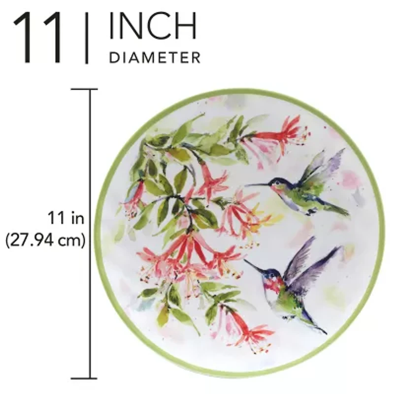 Certified International Hummingsbirds 6-pc. Melamine Dinner Plate