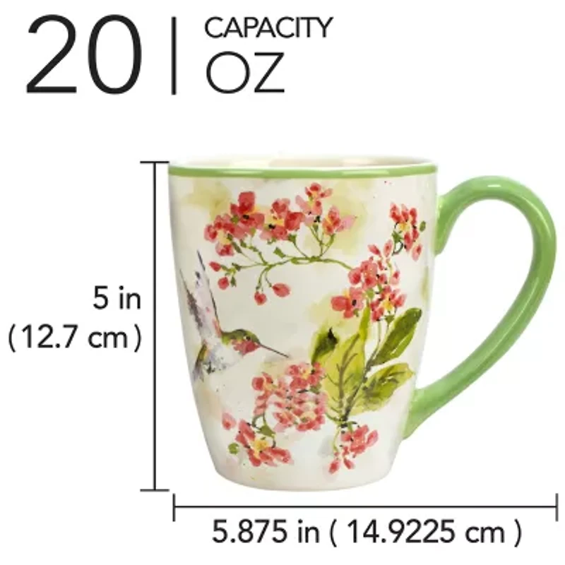 Certified International Hummingsbirds 4-pc. Floral Coffee Mug