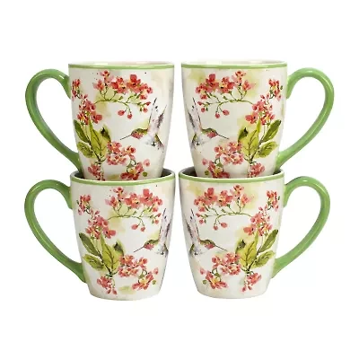 Certified International Hummingsbirds 4-pc. Floral Coffee Mug