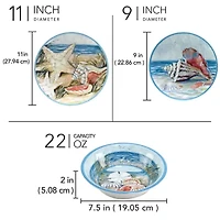 Certified International Seacoast 12-pc. Melamine Dinnerware Set