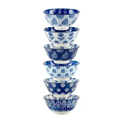 Certified International Carnival Blue 6-pc. Porcelain Ice Cream Bowl