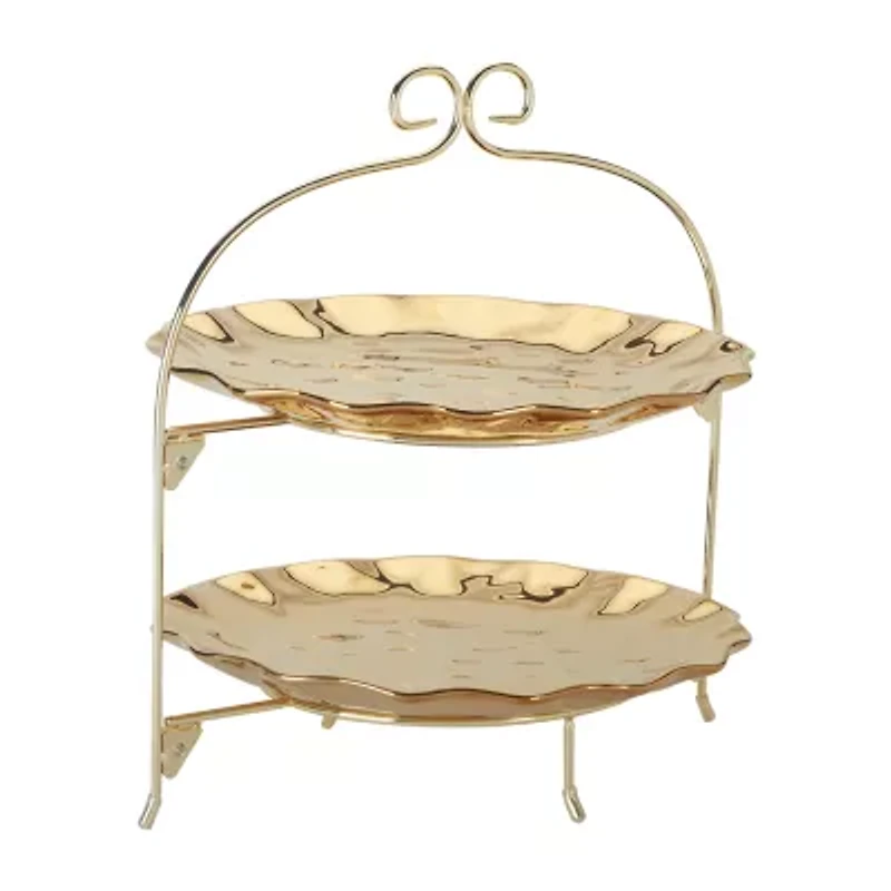 Certified International Gold Coast Porcelain Tiered Server