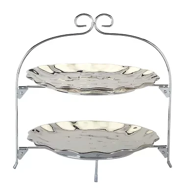 Certified International Silver Coast Porcelain Tiered Server