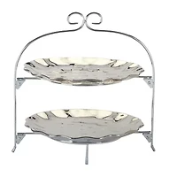 Certified International Silver Coast Porcelain Tiered Server