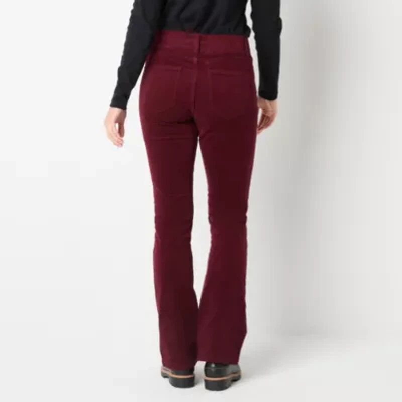 St. John's Bay Secretly Slender Womens Mid Rise Bootcut Corduroy Pant