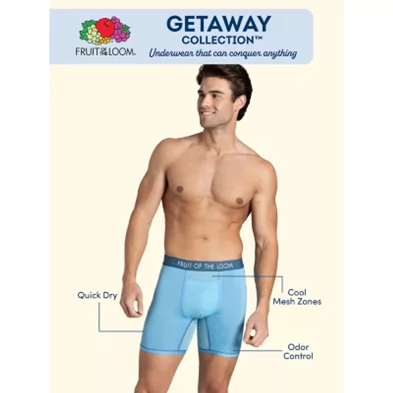 Fruit of the Loom Getaway Mens 3 Pack Boxer Briefs 3gjbbc1