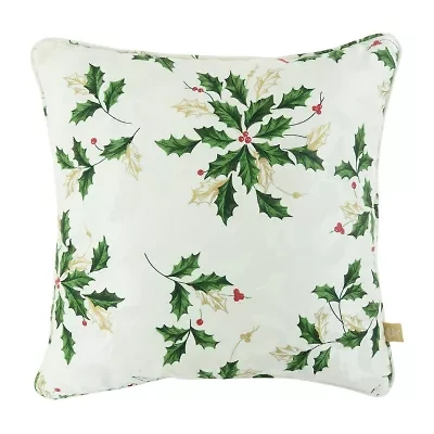 Lenox Scattered Holly Square Throw Pillow
