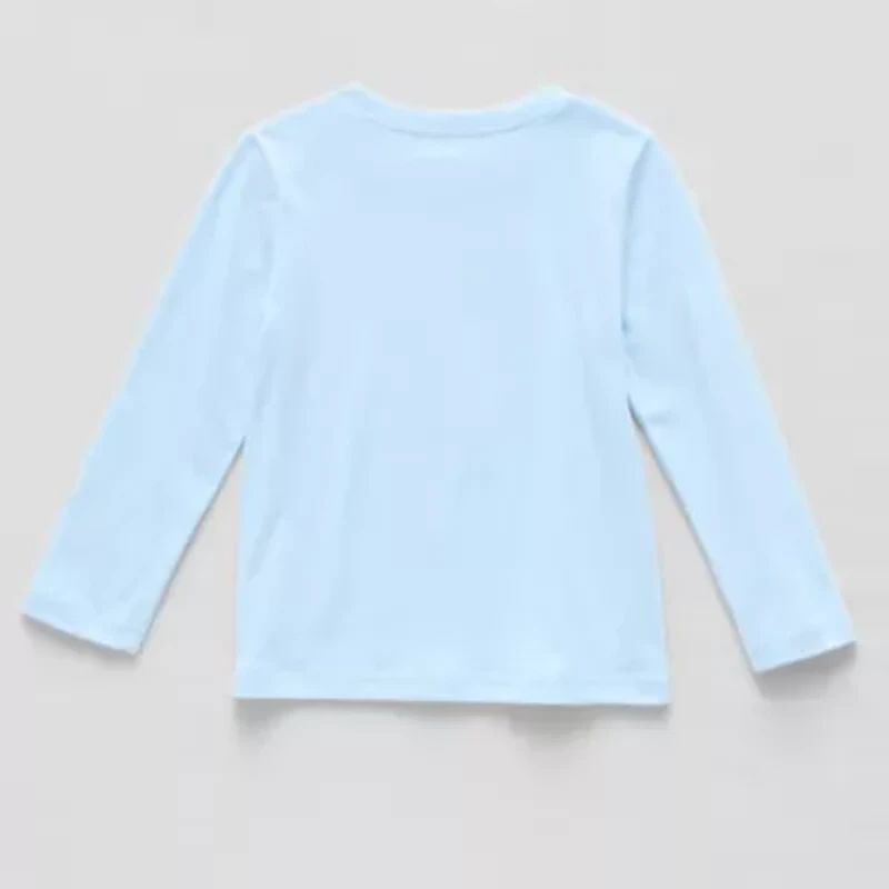 Okie Dokie Toddler & Little Boys Crew Neck Long Sleeve Regular Fit Graphic T-Shirt