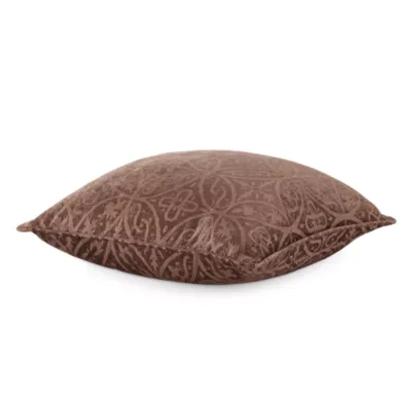 Tonal Feather Filled Medalion Square Throw Pillow