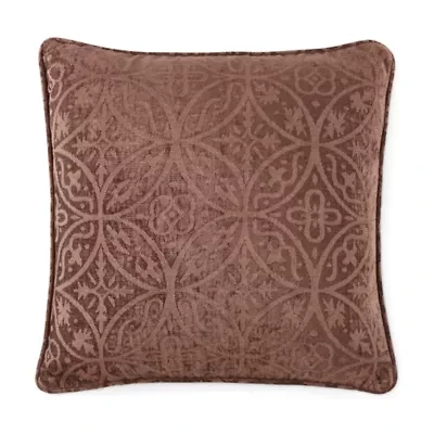 Tonal Feather Filled Medalion Square Throw Pillow