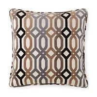 Geo Feather Filled Square Throw Pillow