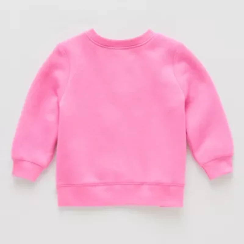 Okie Dokie Baby Girls Crew Neck Fleece Long Sleeve Sweatshirt