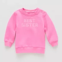 Okie Dokie Baby Girls Crew Neck Fleece Long Sleeve Sweatshirt