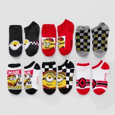 Little & Big Kid Boys Multi-Pack 6 Pair Despicable Me No Show Socks
