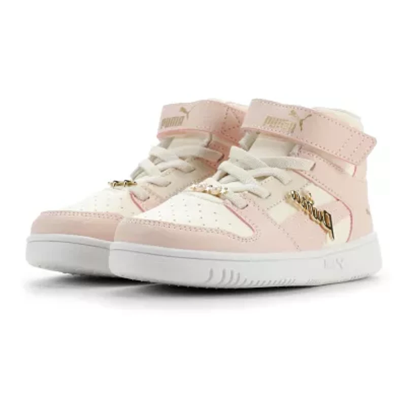 PUMA Rebound Layup Bling Little Kid Girls Basketball Shoes