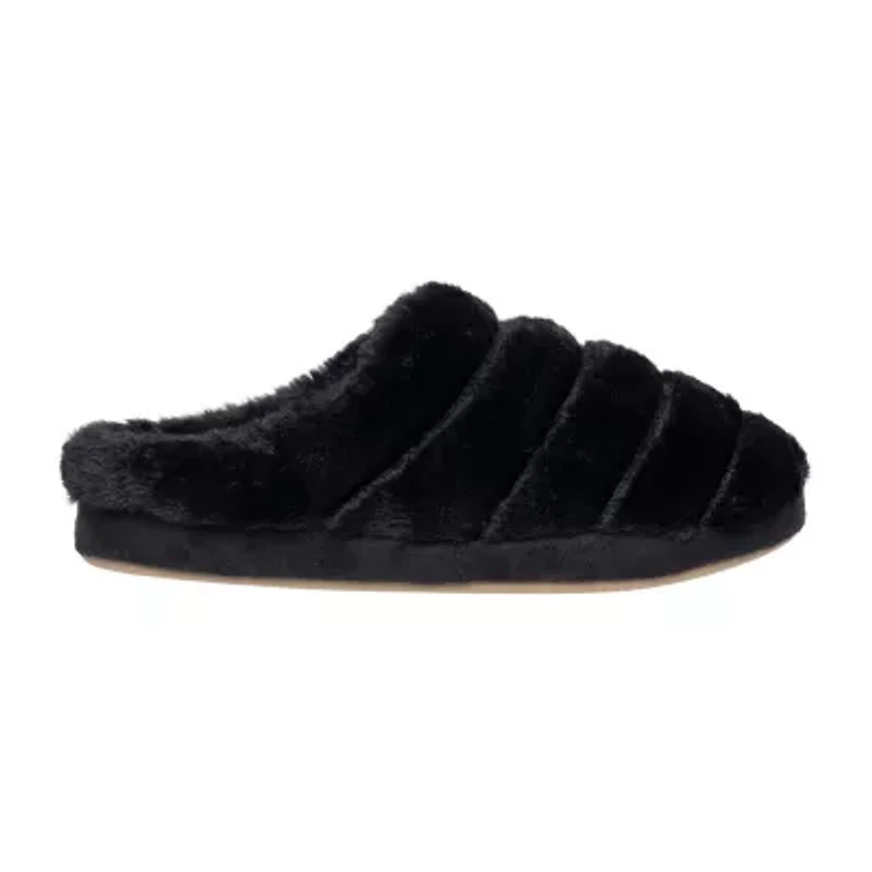 Cuddl Duds Quilted Faux Fur Womens Clog Slippers