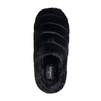 Cuddl Duds Quilted Faux Fur Womens Clog Slippers