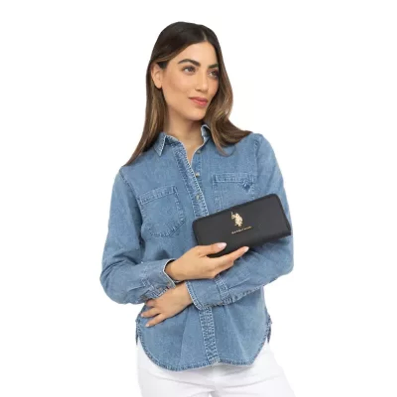U.S. Polo Assn. Large Zip Around Womens Wallet